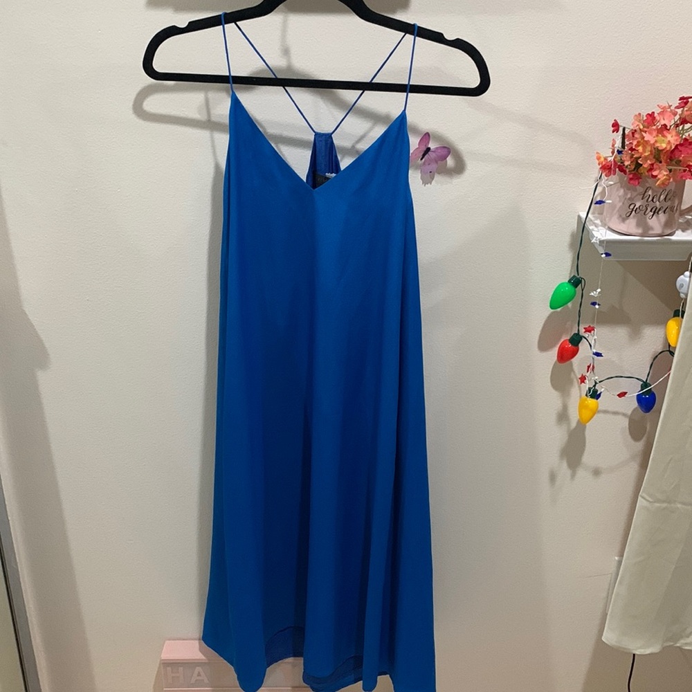 j crew blue midi dress